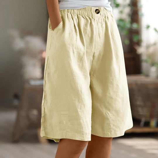 Premium Baumwoll-Leinen Damenhose