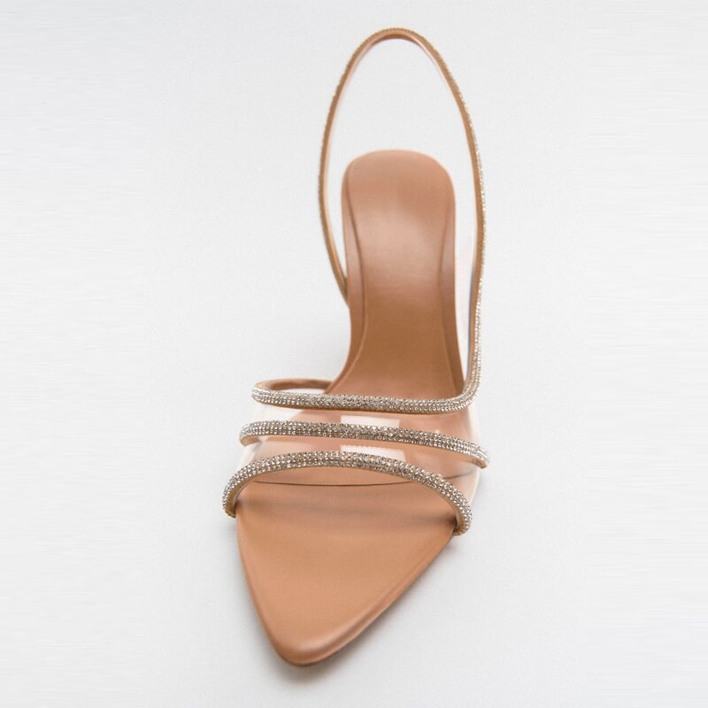Elegante High-Heeled Sandalen - Stiletto Slingback Peep Toe Schuhe