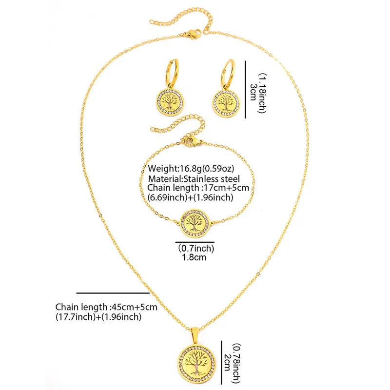 Elegantes Crystal Tree of Life Schmuckset für Frauen | Shop Nory