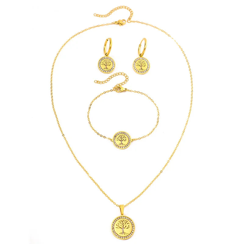 Elegantes Crystal Tree of Life Schmuckset für Frauen | Shop Nory