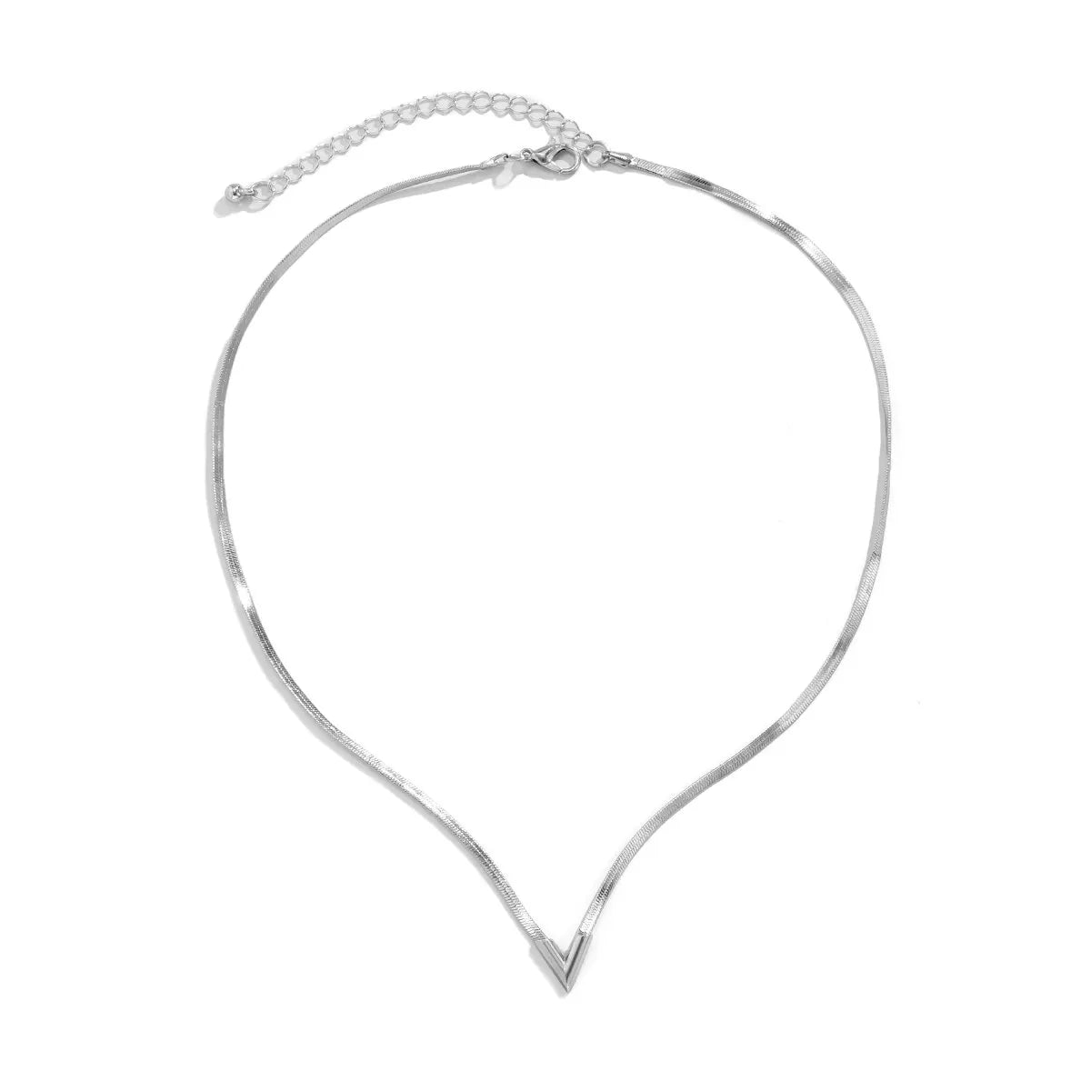 Damen V-förmiger Anhänger Flache Schlangenkette Clavicle Choker Halskette | Shop Nory