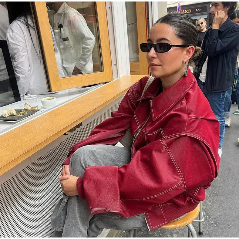 Rote Oversize jacke