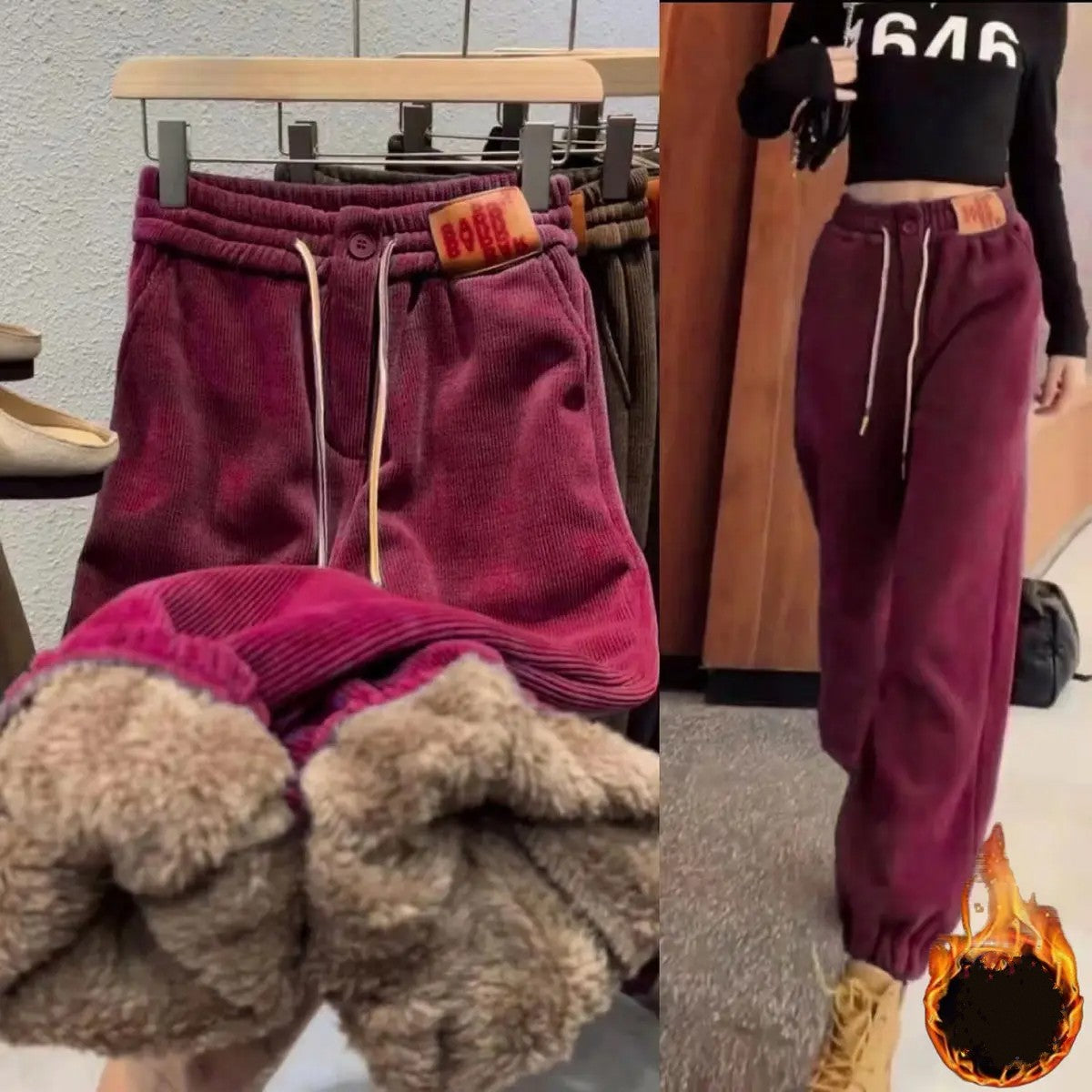 Winter Jogginghose - Warme Plüschfutter & Lässiges Design