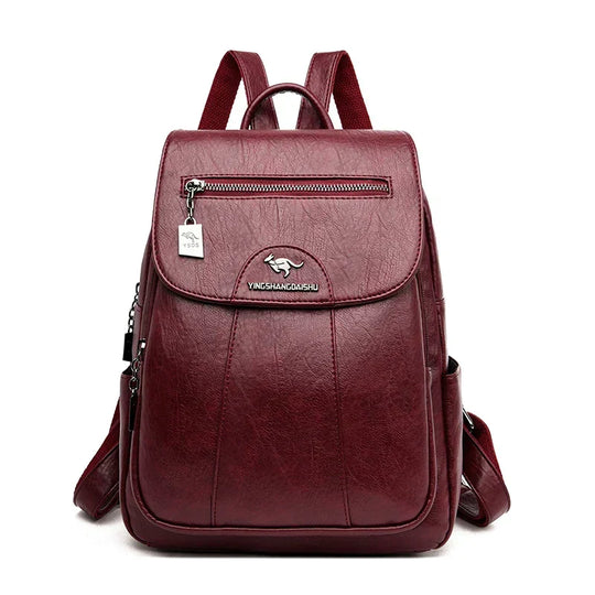 Großer Leder Rucksack mit DiShopnorystahlschutz für Damen