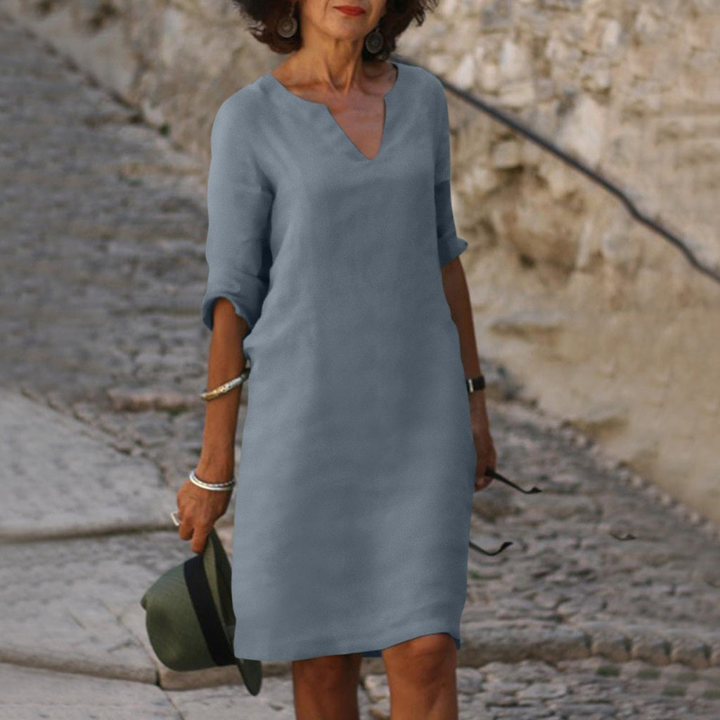 Elegantes Sommerkleid mit V-Ausschnitt