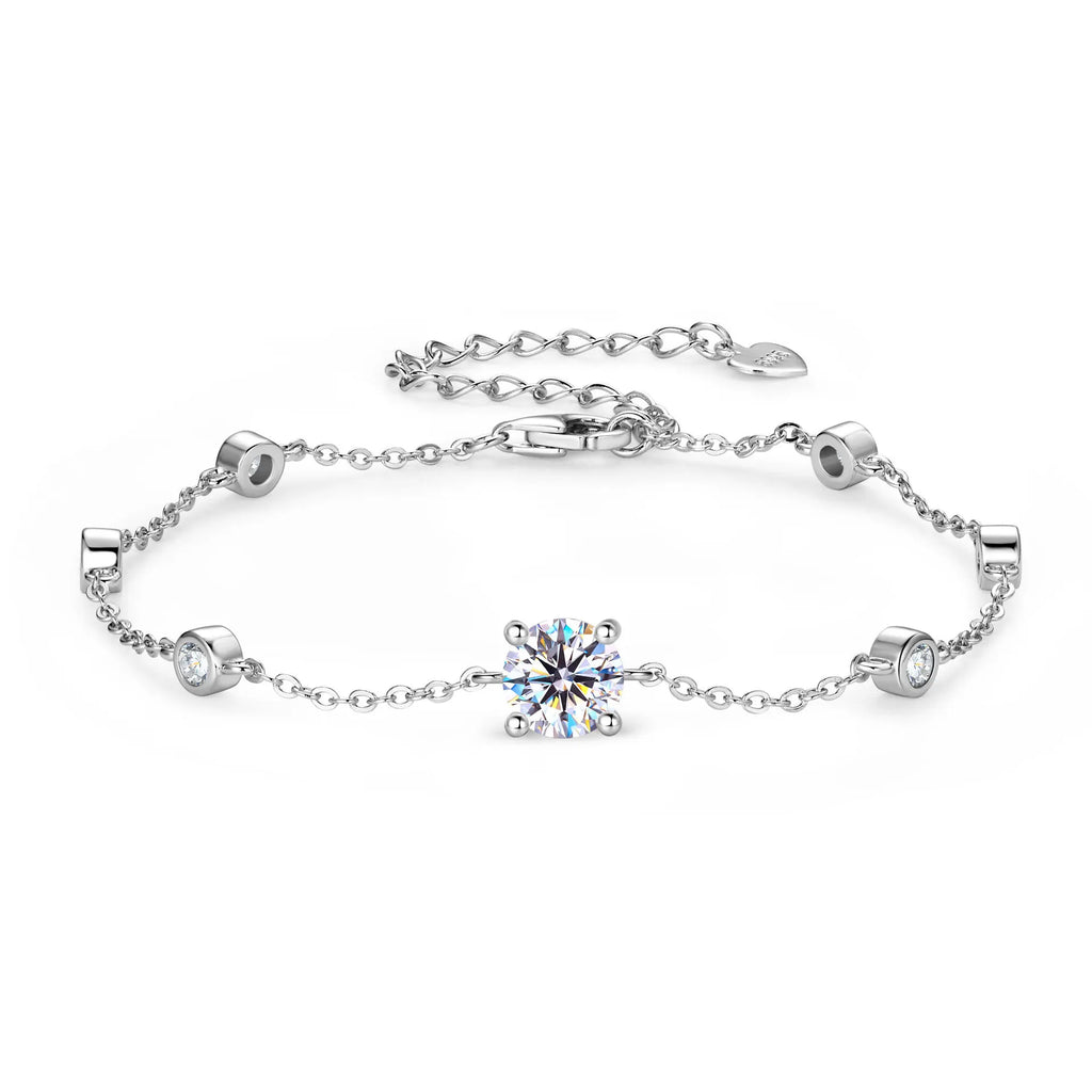 Luminous Eleganz: 1CT Moissanite-Armband aus Sterlingsilber | Shop Nory