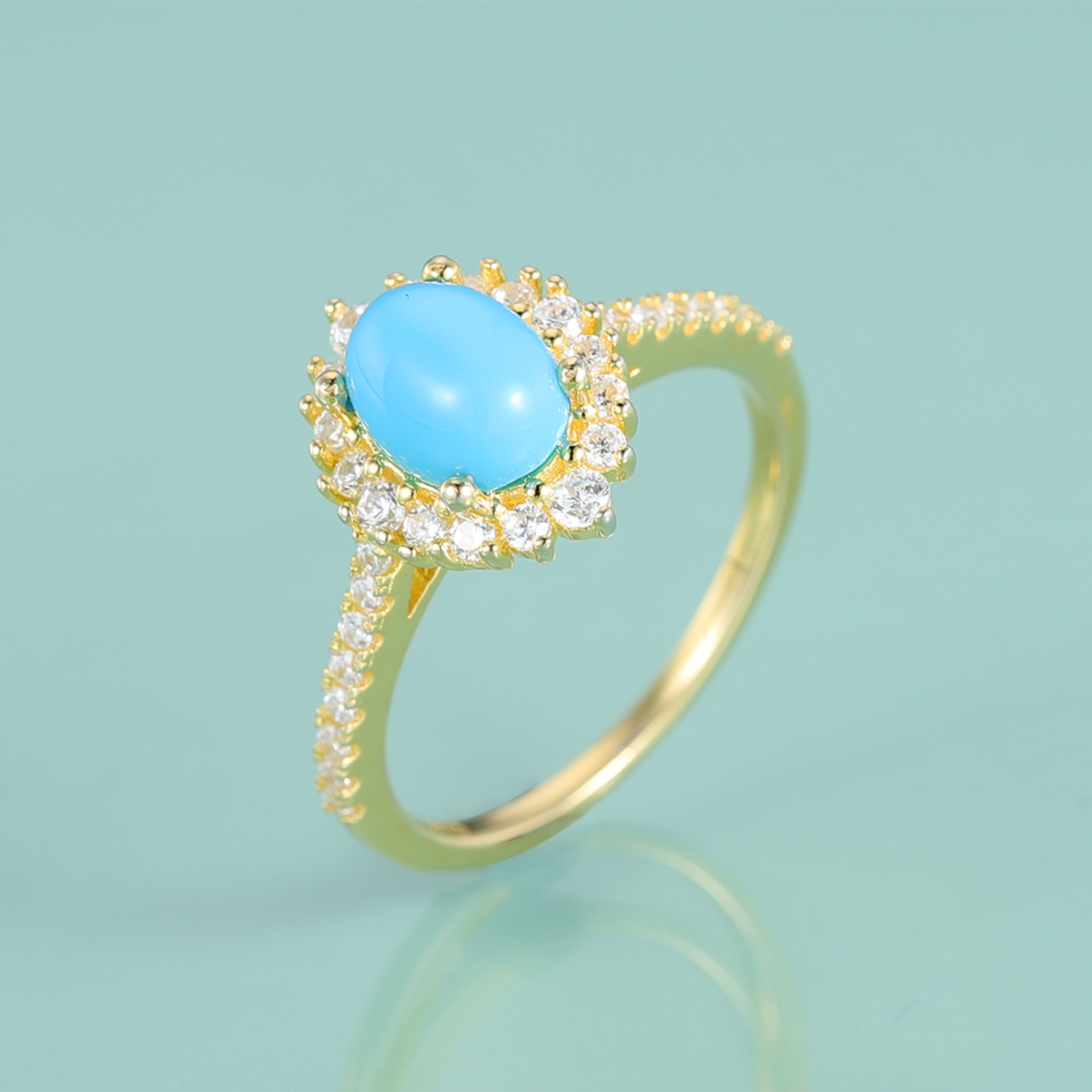 Goldtürkiser Ring Kate Middleton Prinzessin Diana Ring | Shop Nory