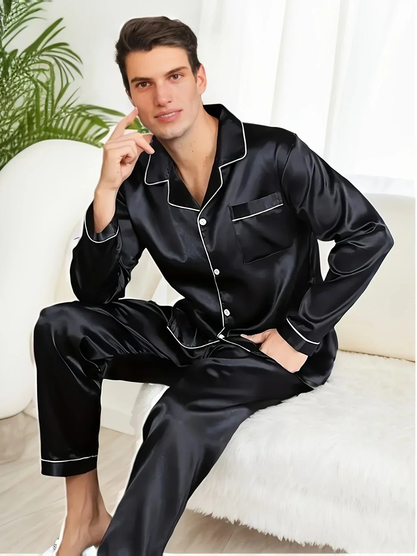 ShopNory - Herren-Pyjama-Set aus Satin
