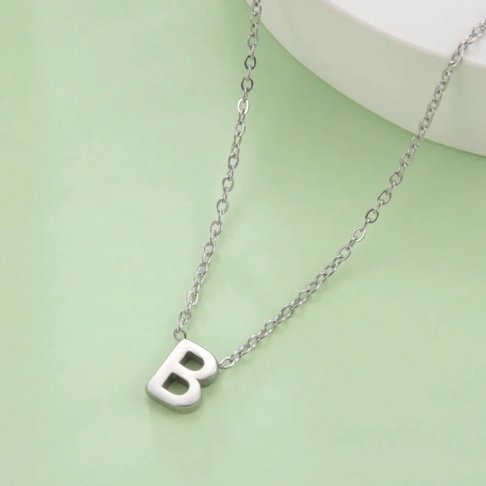 Minimalistische Initialen Halskette – A–Z Alphabet Edelstahl Choker für Frauen Shop Nory