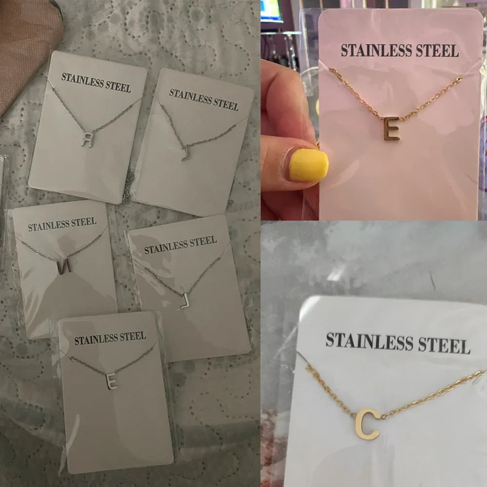 Minimalistische Initialen Halskette – A–Z Alphabet Edelstahl Choker für Frauen Shop Nory