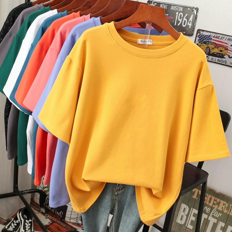 ShopNory | Oversized Baumwoll-Basic-T-Shirt für Damen