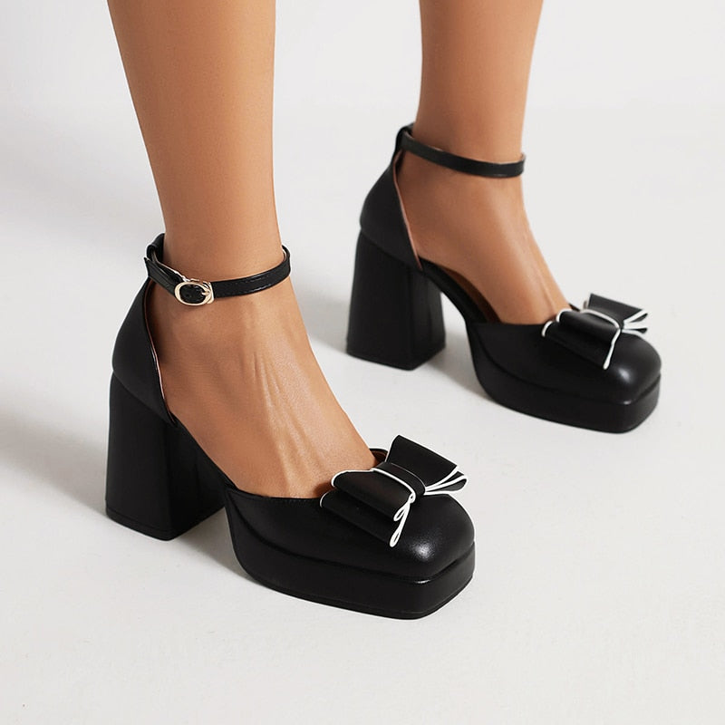 Weiße Plateausandalen Mit Schleife Luisa