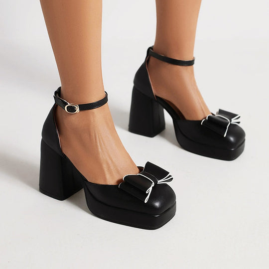 Weiße Plateausandalen Mit Schleife Luisa