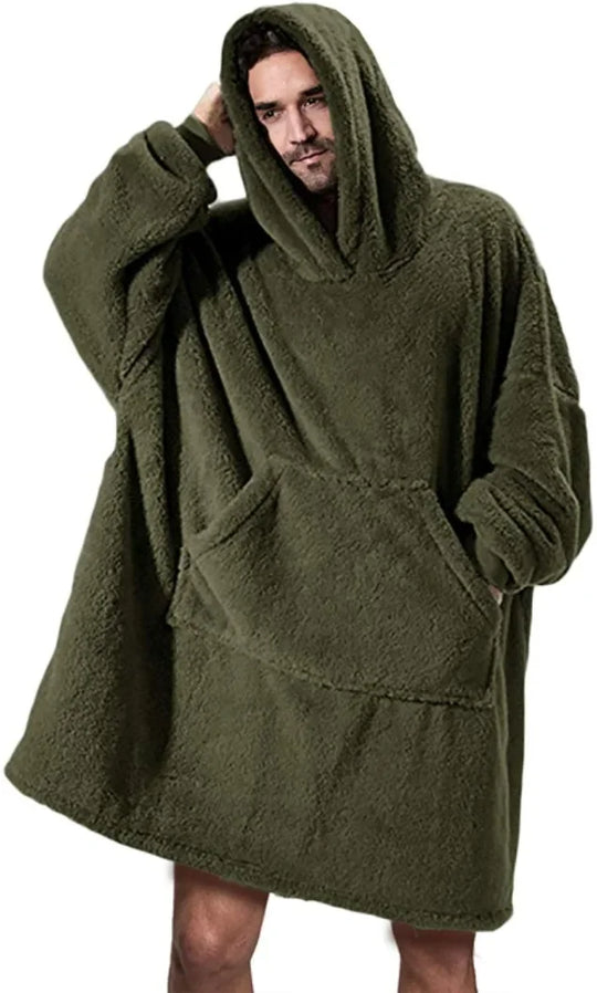Übergroßer Flanell-Decken-Hoodie für Männer & Frauen