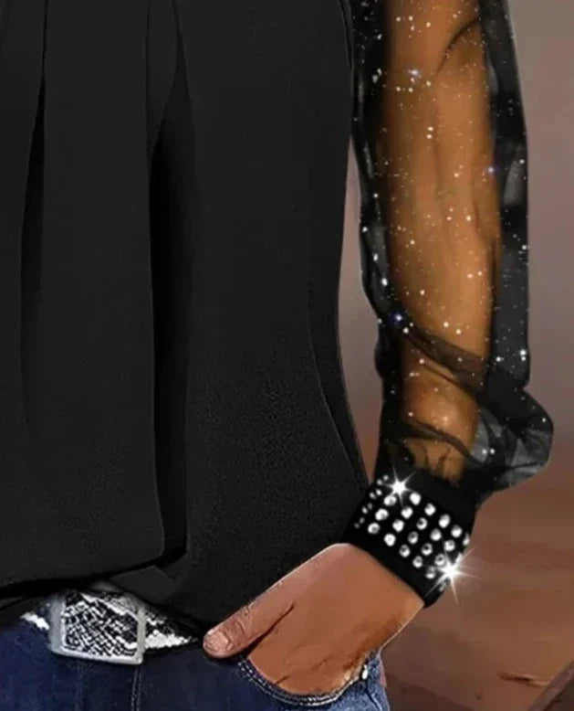 Stylisches Netzoberteil mit Pailletten