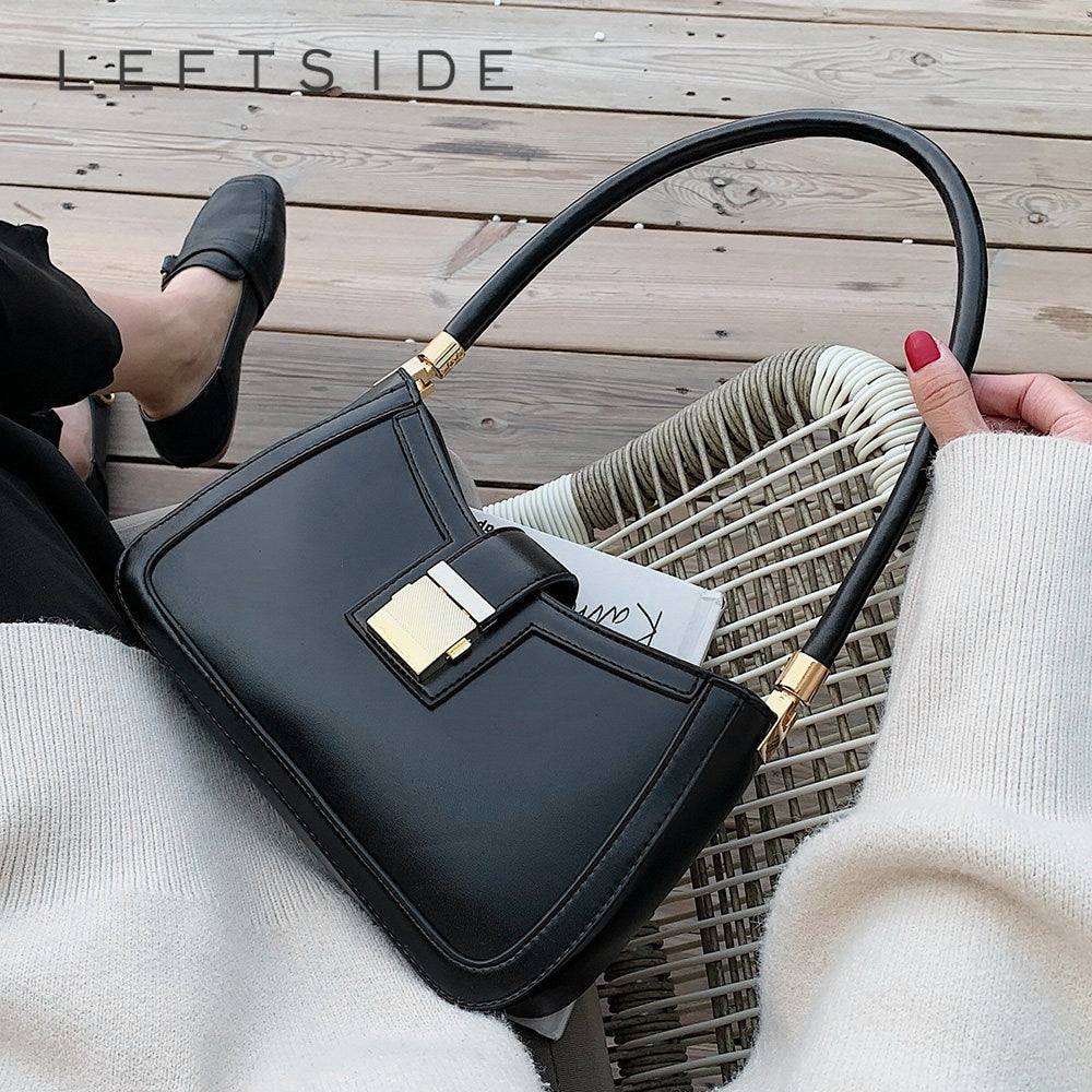 Shopnory | Stilvolle Linke Schultertasche Damen Designer Handtasche mit Reißverschluss
