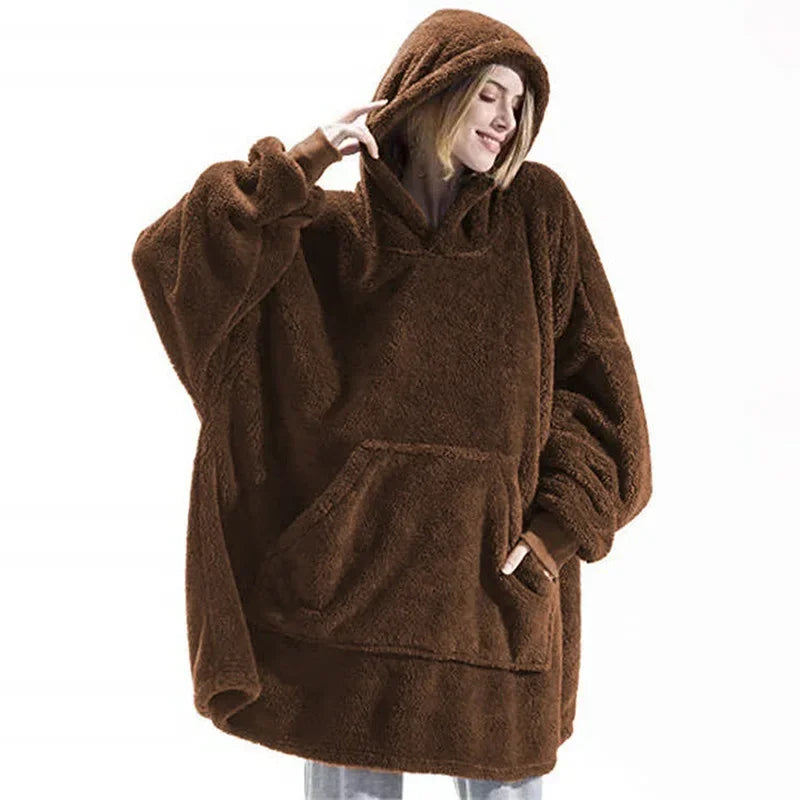 Übergroßer Flanell-Decken-Hoodie für Männer & Frauen