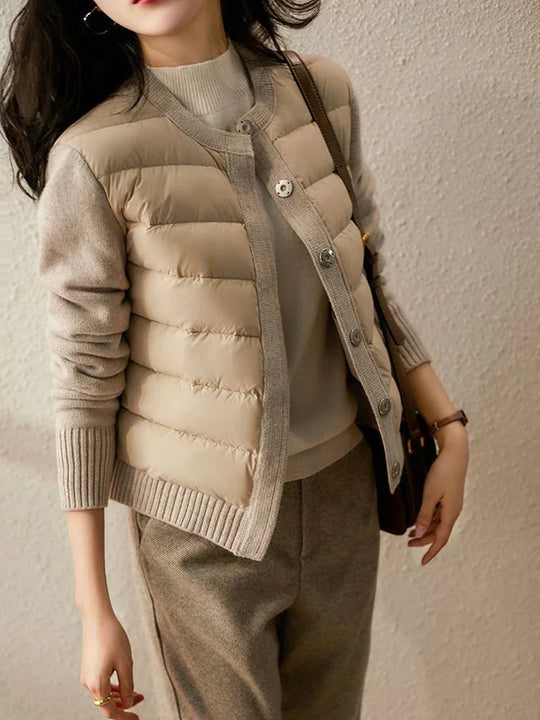 Hybride Cardigan Jacke - Knopfverschluss