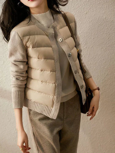 Hybride Cardigan Jacke - Knopfverschluss