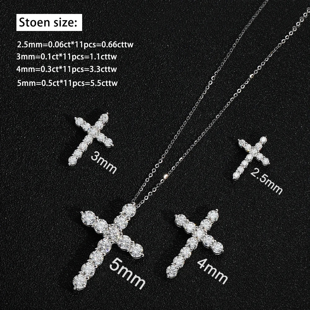 Luminöse Moissanit Kreuzkette - Erschwinglicher Luxus | Shop Nory