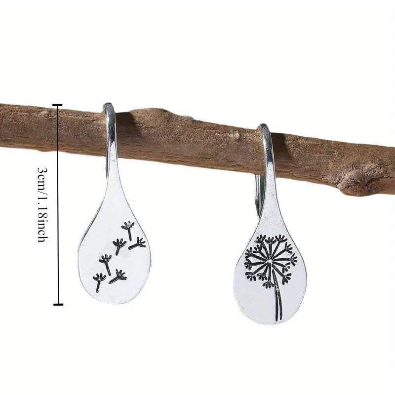 Damen 925 Sterling Silber Blume Löwenzahnform Haken Ohrringe | Shop Nory