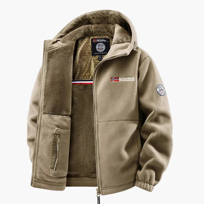Outdoor-Fleecejacke mit Kapuze - Skandinavischer Stil für Winter & Freizeit
