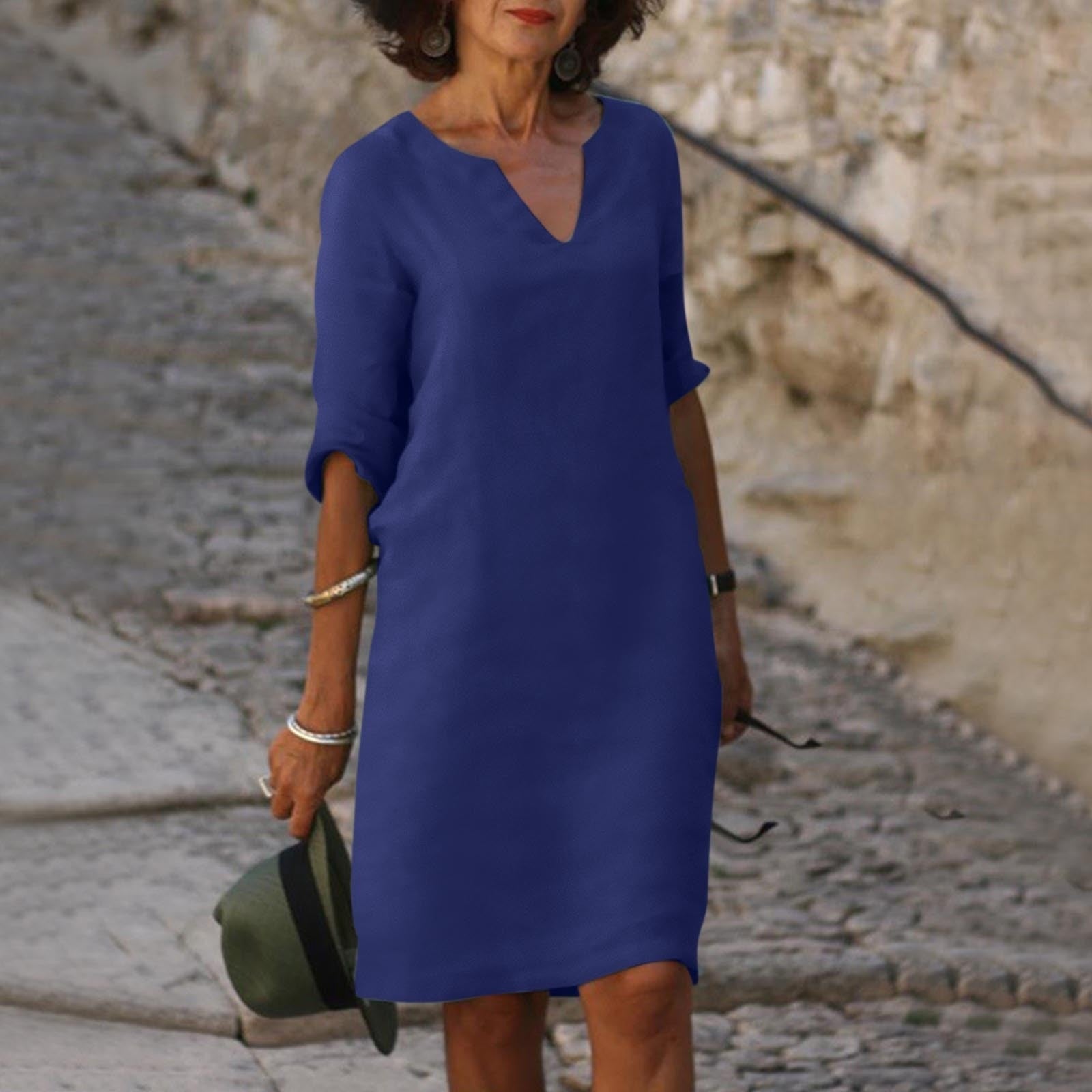 Elegantes Sommerkleid mit V-Ausschnitt