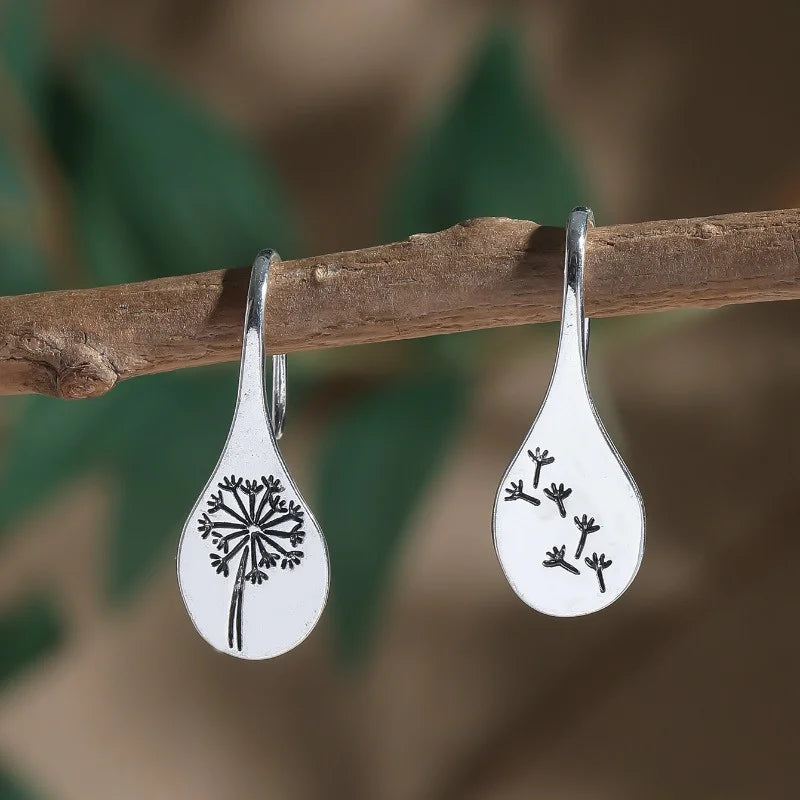 Damen 925 Sterling Silber Blume Löwenzahnform Haken Ohrringe | Shop Nory