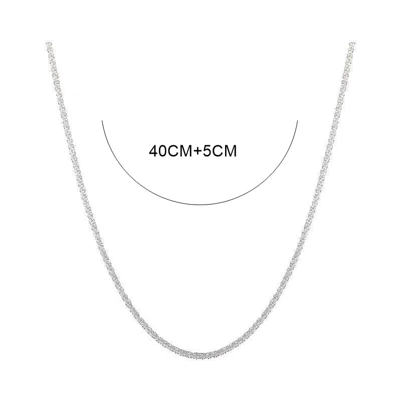 Glänzende Silber Schlüsselbein Kette Choker Halskette | Shop Nory