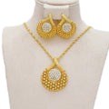 Damen Gold Rund Überlappung Kreuz Ausgeschnitten Kristall Anhänger & Ohrringe Halskette Set | Shop Nory