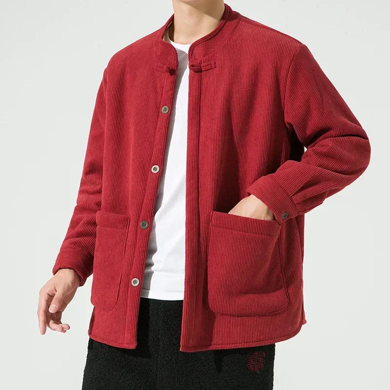 Leichtes Cordjacke für Herren mit großen Taschen