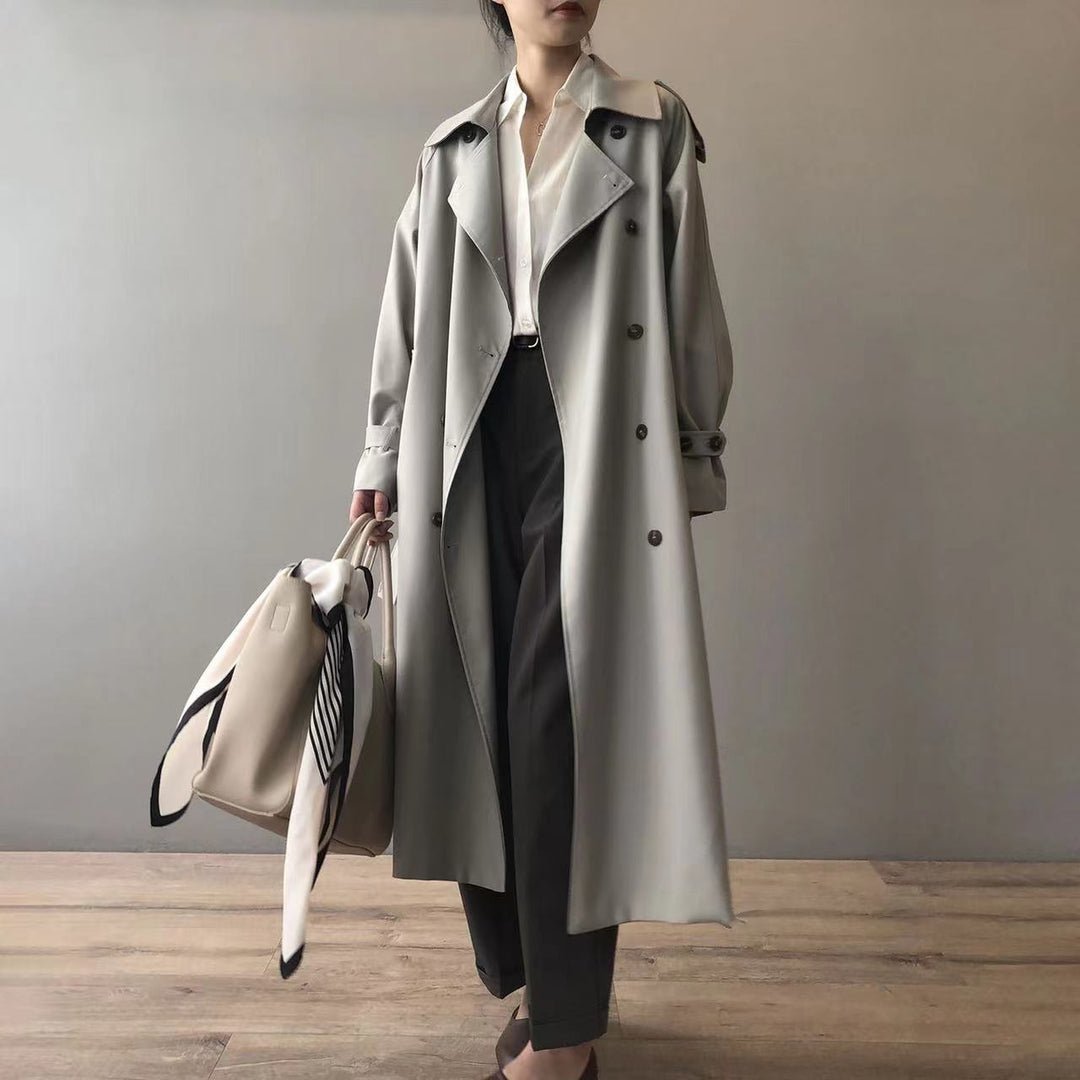 Trenchcoat Damen Oversized Windbreaker, Doppelreihig