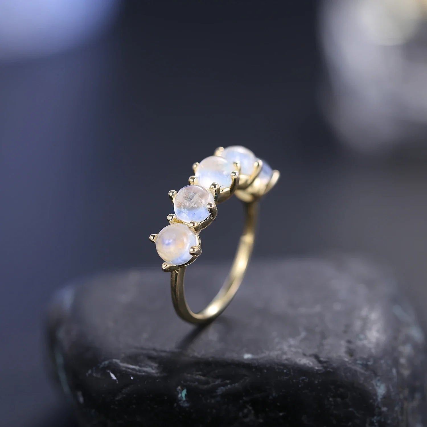Mondstein Bandring Halb-Eternity-Ring | Shop Nory