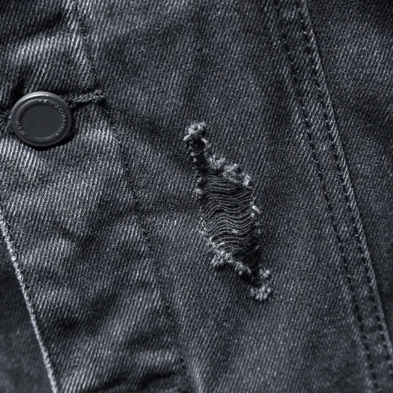 Herren Jeansjacke mit modernem Kapuzenpulli