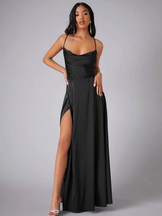 Seiden-Maxikleid mit Geflochtenem Rücken Kleid Dich für Formelle Anlässe Lucette