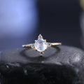 Goldmondsteinring Mondstein stapelbarer Ring einfacher Verlobungsring | Shop Nory
