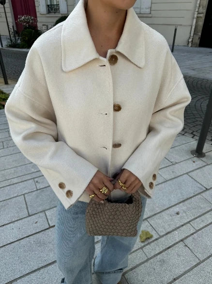 Shopnory | Damenjacke Gesteppten Übergangsjacke mit Knöpfen