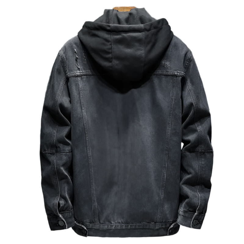 Herren Jeansjacke mit modernem Kapuzenpulli
