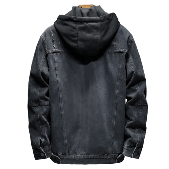 Herren Jeansjacke mit modernem Kapuzenpulli