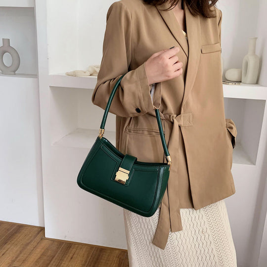 Shopnory | Stilvolle Linke Schultertasche Damen Designer Handtasche mit Reißverschluss