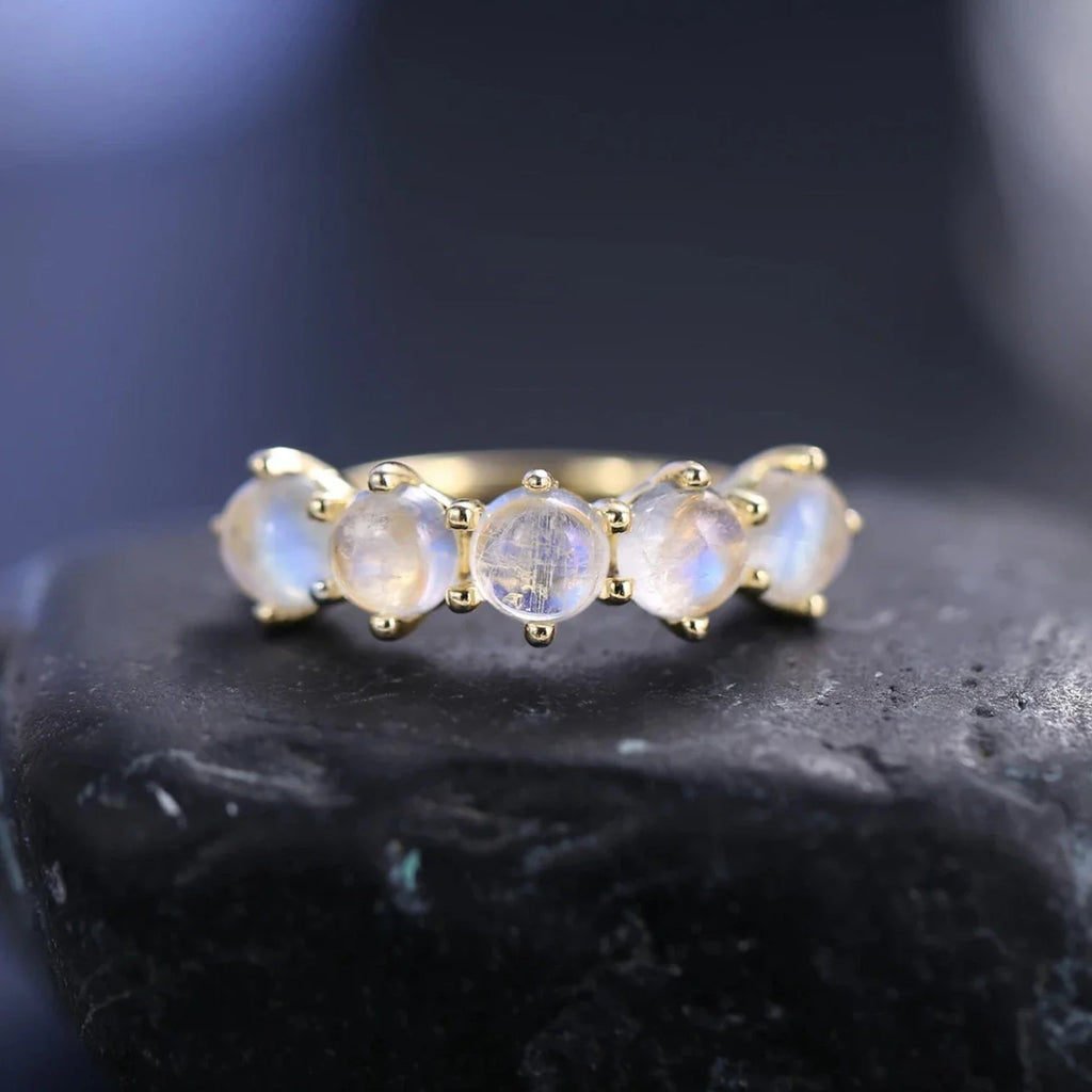 Mondstein Bandring Halb-Eternity-Ring | Shop Nory