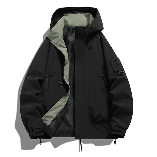 ShopNory Damen Windbreaker Jacke mit Kapuze und Stehkragen