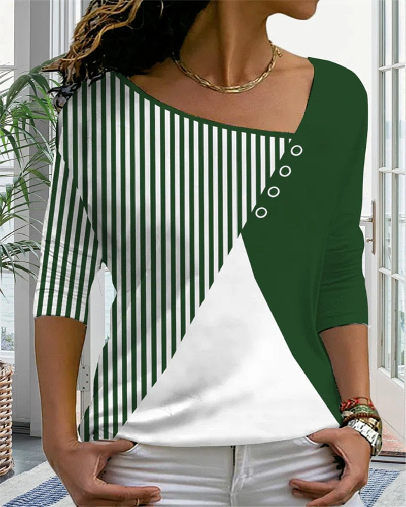 Mirtesshirt V-Ausschnitt T-Shirt für Damen