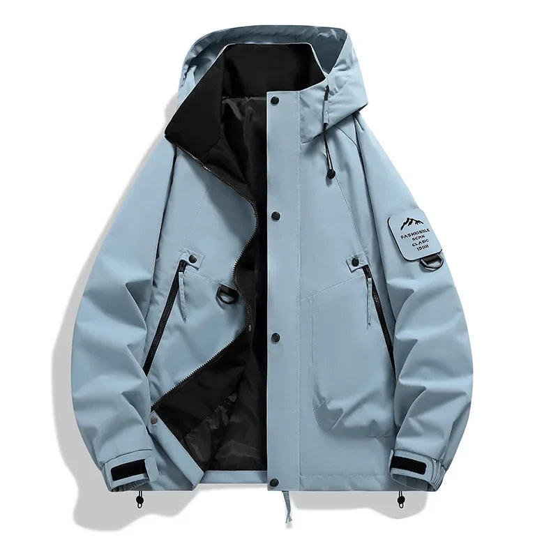 ShopNory Damen Windbreaker Jacke mit Kapuze und Stehkragen