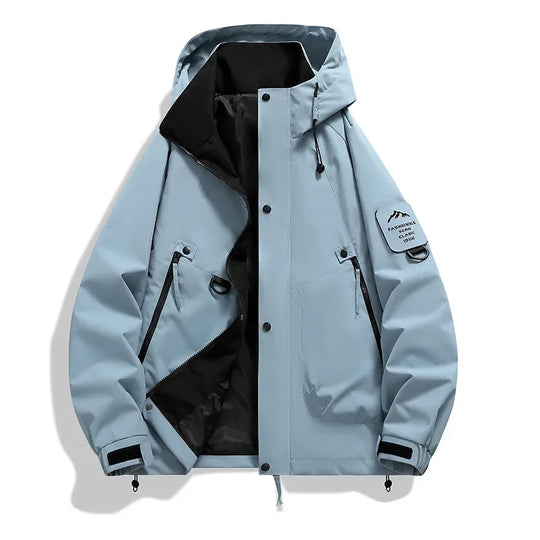 ShopNory Damen Windbreaker Jacke mit Kapuze und Stehkragen
