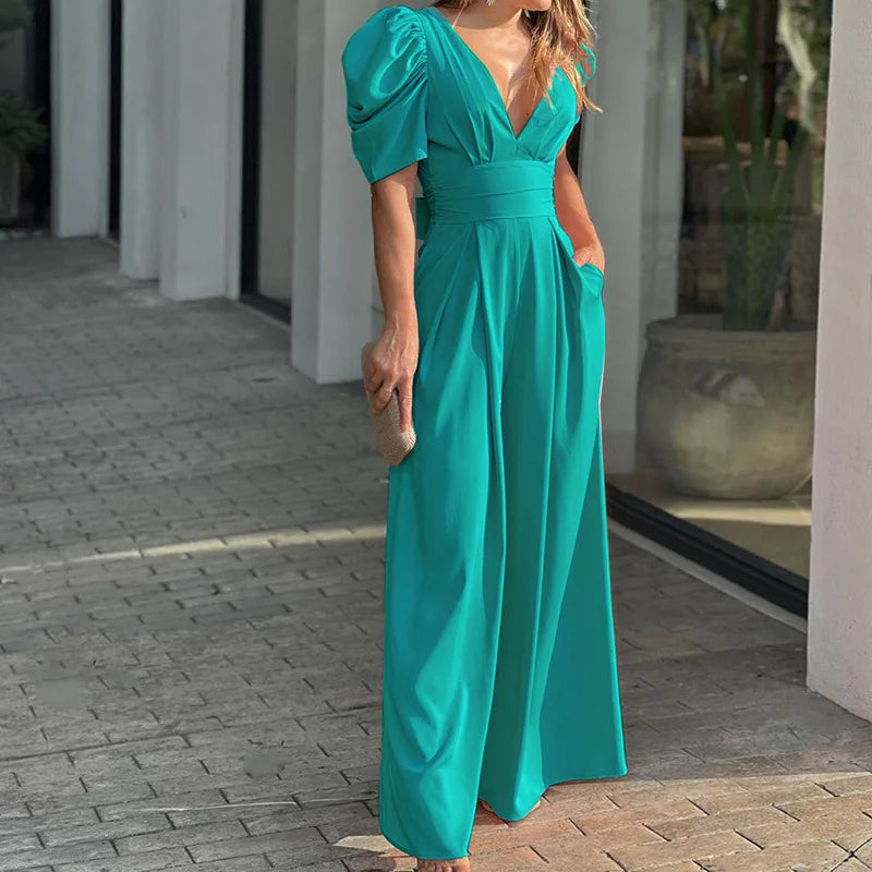 Eleganter Jumpsuit mit Puffärmeln
