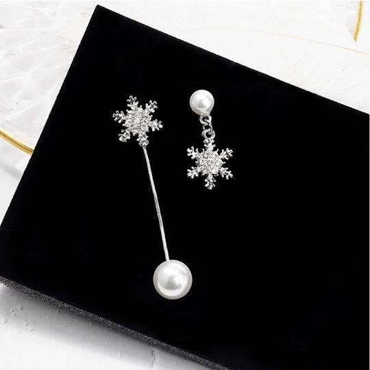 Winterzauber Schneeflocken Tropfen Ohrringe | Shop Nory