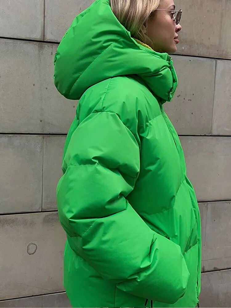 Oversized Puff-Hoodie-Jacke