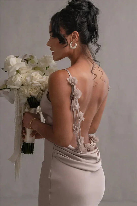 Satin Kleid mit Blumen