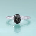 Rutilquarz-Verlobungsring, Solitärring aus Sterlingsilber im Ovalschliff | Shop Nory